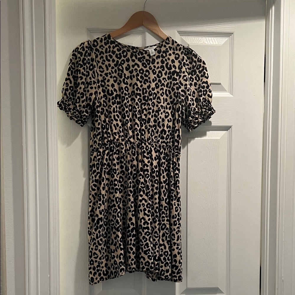 1901 Black and Cream Animal Print Dress
